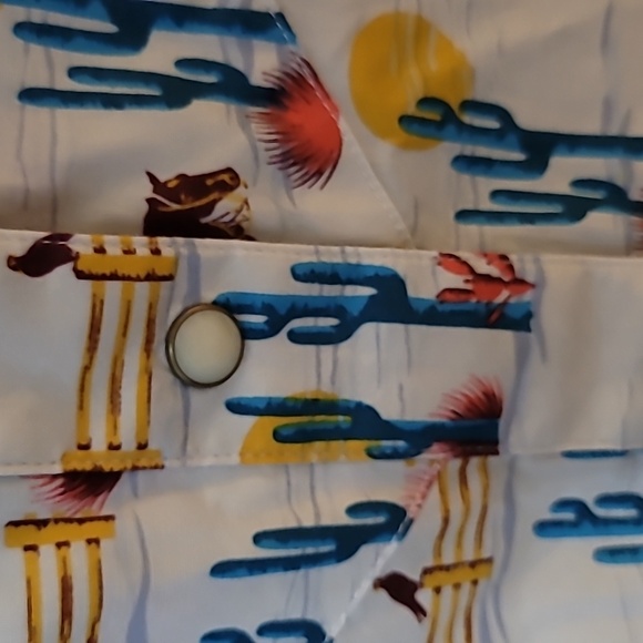 Rock & Roll Cactus Print Sleeveless Shirt Cowgirl Western Shirt XL - Picture 4 of 5